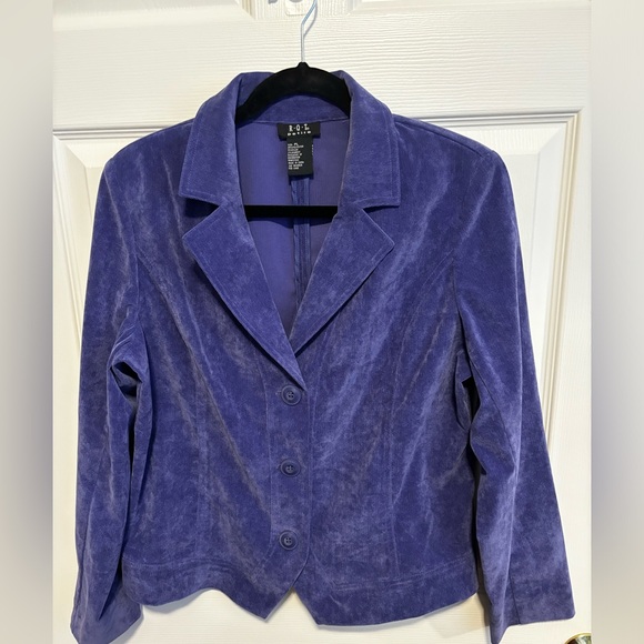 WOMENS R.O.T. DARK LAVENDER CORDUROY LONG SLEEVE FRONT THREE BUTTON CLOSURE SZ L - Picture 4 of 14